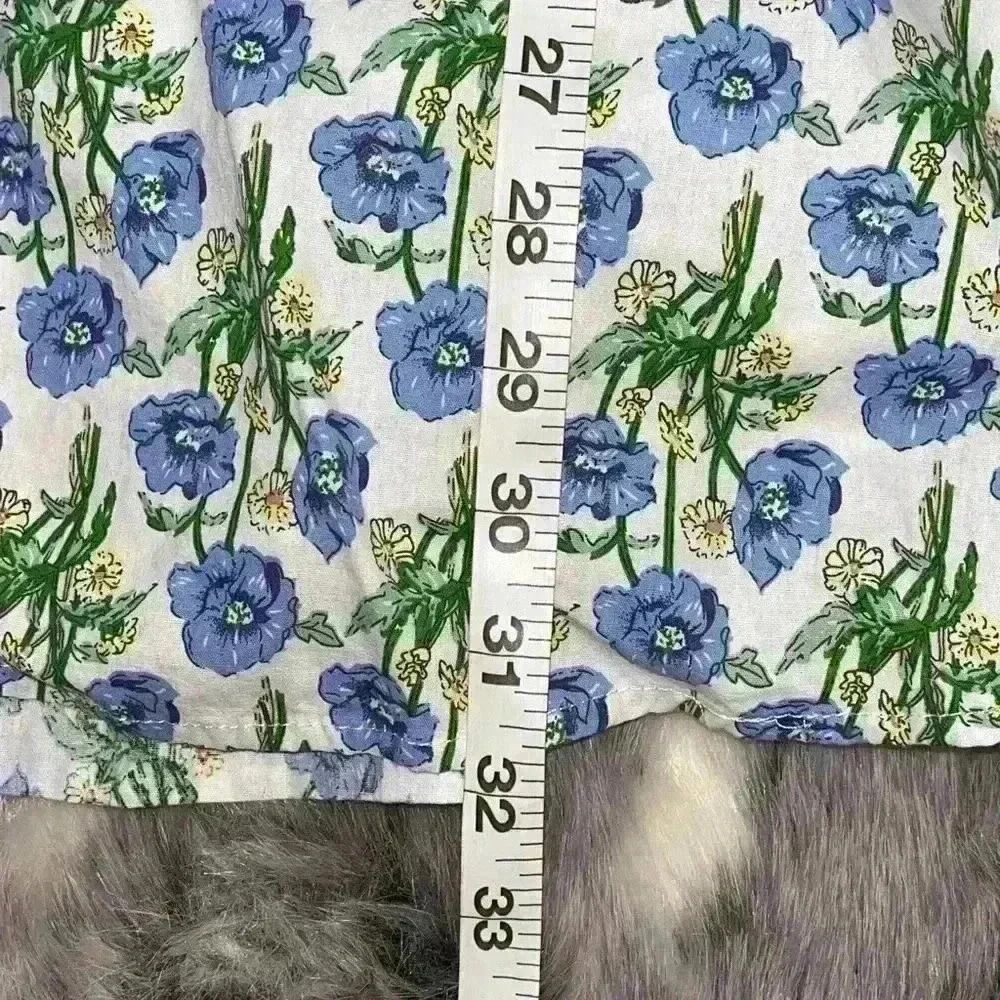 MELLODAY Floral V-Neck Button Front Mini Dress Lavender Green sz XS - Picture 6 of 8